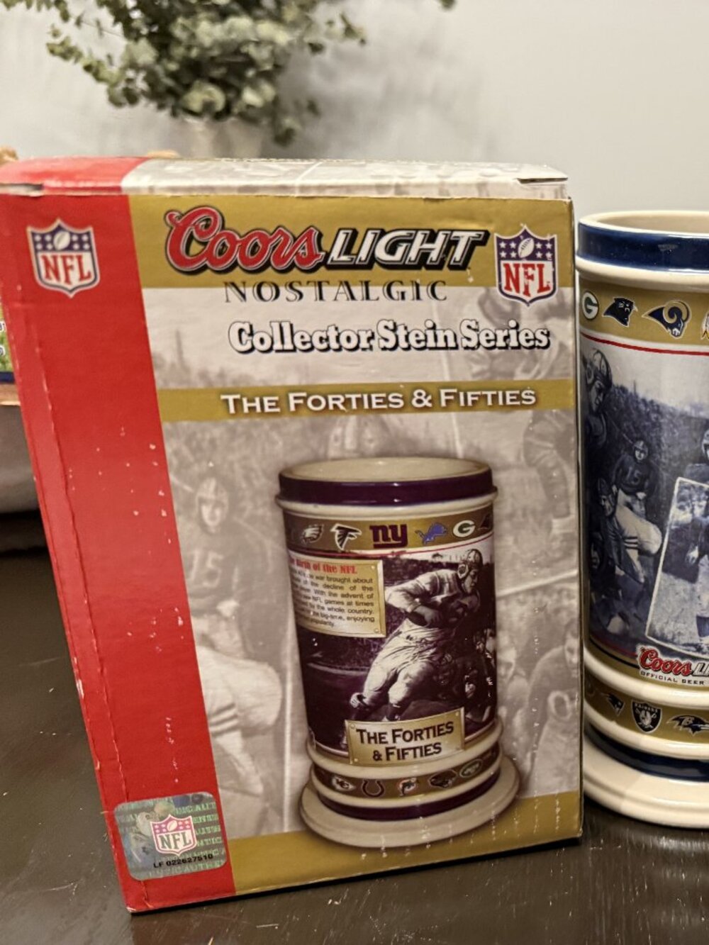 Coors Light Nostalgic NFL Collector Stein – The Forties & Fifties – New in Box